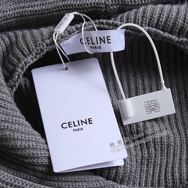 Celine專櫃賽琳2023FW新款貼布刺繡連帽針織毛衣 男女同款 tzy3208